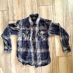 Valor Blue and Gray Plaid Button-Down Shirt